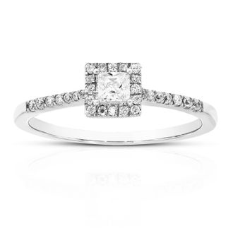 Vir Jewels 1/3 cttw Princess Lab Grown Diamond Engagement Ring in 14K White Gold For Women