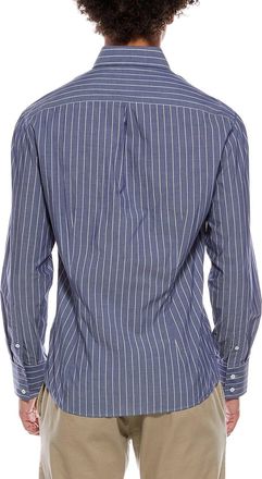 Brunello Cucinelli Striped Cotton Shirt - Blue