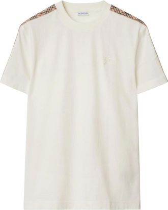 Burberry Checkered-trim Cotton T-shirt