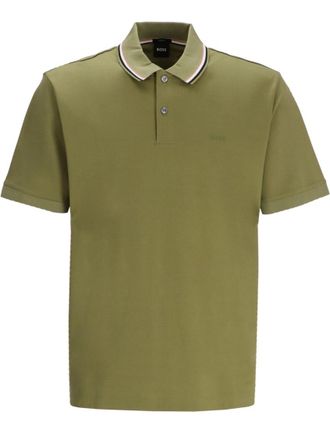 HUGO BOSS Green Logo Print Polo