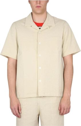 Howlin Cocktail Shirt - Heren - Korte mouwen Overhemden - Beige - XL - Katoen - Overhemden