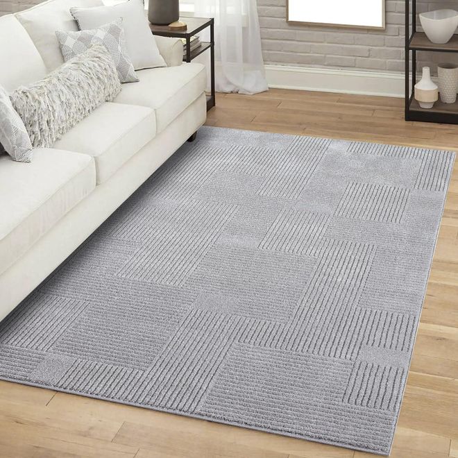 Carpet City Teppich 'Flair' Kurzflor – 80x150 Cm, Grau Mit Marokkanischem 3D-Ornament | Für Wohnzimmer & Schlafzimmer