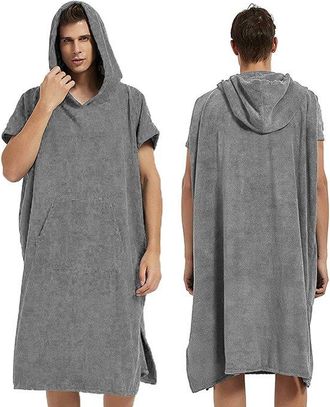 OEM Poncho Con Capucha Para Cambiarse De Surf, Confeccionado En Microfibra Absorbente De Secado R&aacute;pido, Ideal Para Surf, Playa, Gris Oscuro