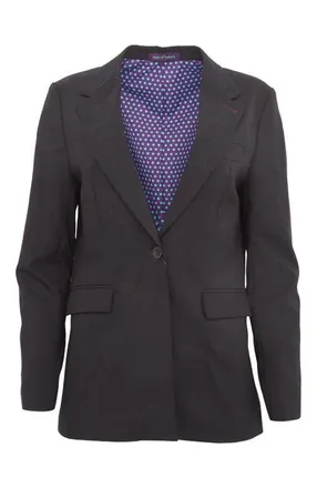 Lords of Harlech Julia Stretch Wool Tailored Blazer in Black at Nordstrom, Size 12