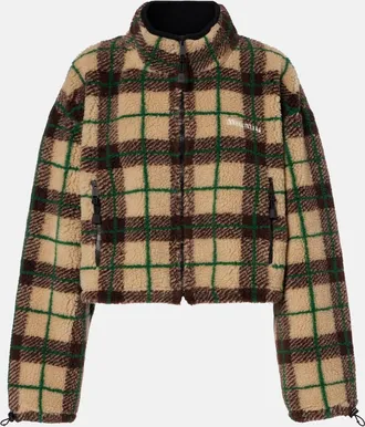 Miu Miu Plaid cropped fleece jacket