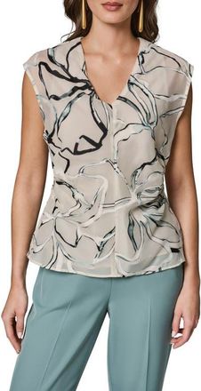 DKNY Swirl Print Burnout Sleeveless Knit Top in Aquamint Multi at Nordstrom, Size 16