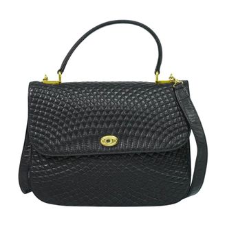 Bally Pre-owned Handbags, female, Black, Size: ONE SIZE Pre-owned Vintage Quilted Leather Satchel Handbag