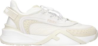 Fendi Flow Womens Sneakers White/Beige Fabric