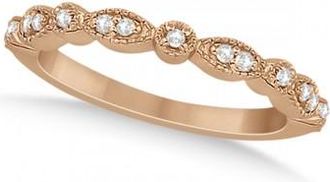 Allurez Petite Marquise & Dot Diamond Wedding Band in 18k Rose Gold (0.13ct)
