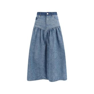 Ganni Patchwork Denim Skirt