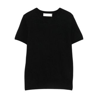 Dunst Tops, Dames, Zwart, M, Wol, Half Sleeve Knit Top