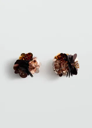 Mango Orecchini fiore rilievo arancione - Donna - Taglia unica - MANGO