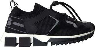 Dolce & Gabbana Black White Logo Sorrento Mens Sneakers Shoes And Cotton