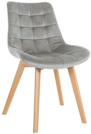 Clp Silla de comedor con asiento en Terciopelo Gris