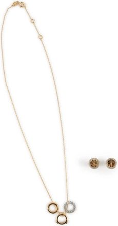 Tory Burch Miller Pave Ketting en Oorbellen Set - Dames - Kettingen - Geel - ONE Size - Accessoires