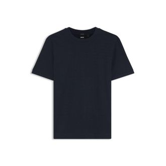 BOSS Geometric-jacquard T-shirt in cotton