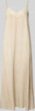 Oh April Midikleid aus Viskose-Elasthan-Mix Modell Alma in Hellbraun Melange, Gr&ouml;&szlig;e XL