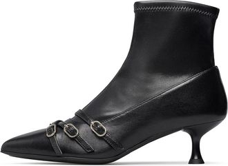 Loriblu Straped nappa leren enkellaarsjes - Dames - Laarzen met Hak - Zwart - 38 EU - Leer - Schoenen