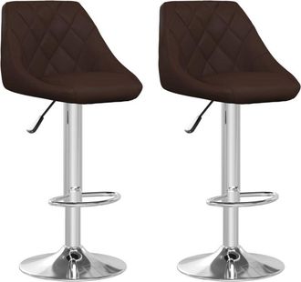 vidaXL Taburetes De Cocina 2 Unidades Cuero Sint&eacute;tico Marr&oacute;n Vidaxl