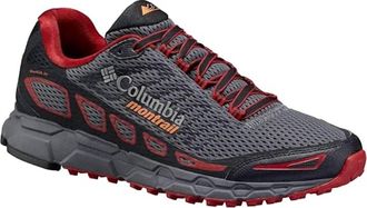 Columbia Mens Bajada Iii Trail Running Shoe In Graphite, Tangy Orange