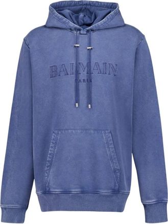 Balmain Vintage Navy Sweatshirt - Heren - Hoodies - Blauw - S - Katoen - Hoodies & sweatvesten