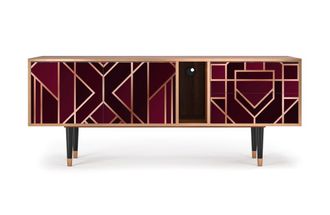 StoryZ Mueble de TV burdeos 2 cajones y 2 puertas L 170 cm