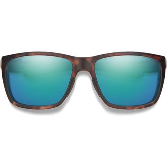 Smith Longfin 57mm ChromaPop Polarized Square Sunglasses in Tortoise /Chromapop Opal at Nordstrom