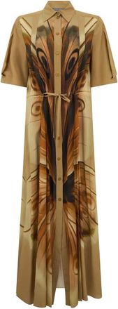 Alberta Ferretti Lange Zijde Blousejurk - Dames - Shirt Kleedjes - Veelkleurig - S - Kleedjes