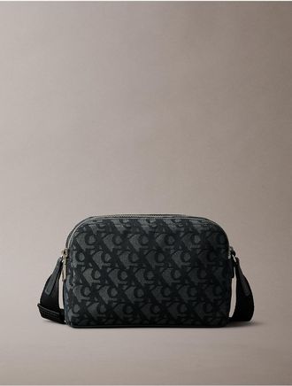 Calvin Klein Womens Ultralight Double Zip Crossbody Bag - Black