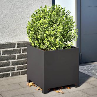 Berkfield Home Garden Planters 2 pcs Black 40x40x40 cm Steel | Size: 40 x 40 x 40 cm