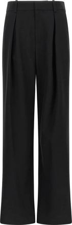 Maison Margiela Broek met lage kruisnaad - Dames - Wijde Broeken - Zwart - XS - Wol - Broeken