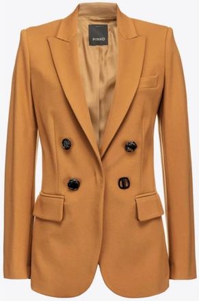 Pinko Bliksem 4 Stoffen Jas - Dames - Blazers - Geel - L - Jassen