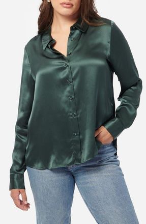 Cami NYC Crosby Silk Charmeuse Button-Up Shirt in Hunter at Nordstrom, Size X-Small
