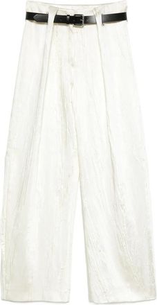Sportmax Belted Textured Palazzo Pants