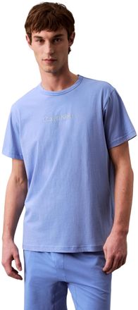 Calvin Klein Mens Short Sleeve Crew Neck T-Shirt, Blue (Glacier), L