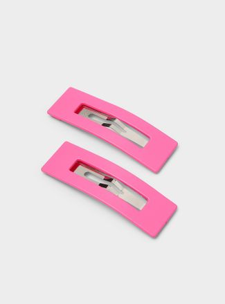 Simons Womens Matte rectangular barrettes Set of 2