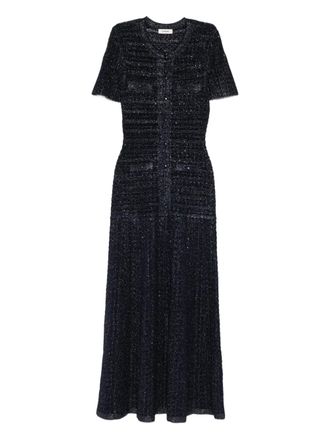 Sandro embellished knitted maxi dress - Blue