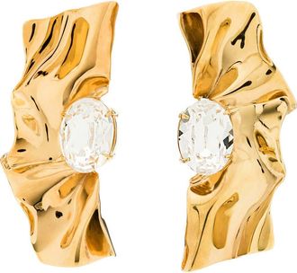 Sterling King Pleat Crystal Earrings in Gold at Nordstrom