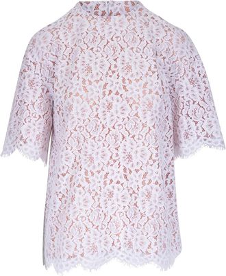 Michael Kors Top in pizzo a fiori - Bianco