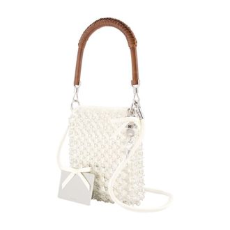Self Portrait Womens Crystal Chain Mini Bag - Self Portrait Synthetic Ivory Handbags-Purses