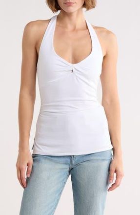 Madden Girl Ruched Halter Top in White at Nordstrom Rack, Size X-Large