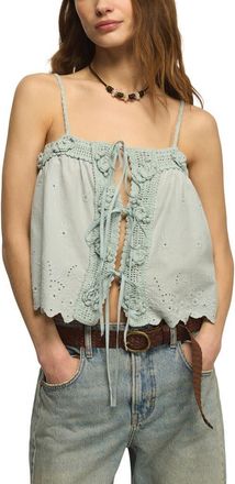 Lucky Brand Crochet Trim Camisole in Ether at Nordstrom, Size Xx-Large
