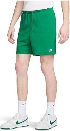 Nike Club French Terry Flow Shorts Mens Workout Malachite/Malachite/White : 2XL, Cotton/Polyester