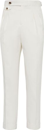 Brunello Cucinelli pressed-crease tapered trousers - men - Virgin Wool/Cotton - 46 - White