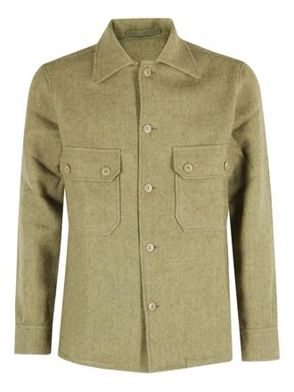 Fortela Wollen shirtjack met zakken - Groen