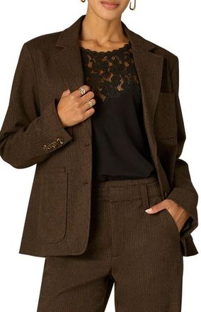 Wit & Wisdom Single Breasted Blazer in Chocolate Truffle at Nordstrom, Size X-Large