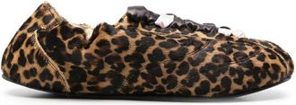 Repetto Leopard-print Lace-up Ballet Flats