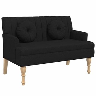 vidaXL Vidaxl - Banco Con Cojines Tela Negro 113x64,5x75,5 Cm