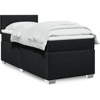 vidaXL Vidaxl - Cama Box Spring Con Colch&oacute;n Tela Negro 90x200 Cm