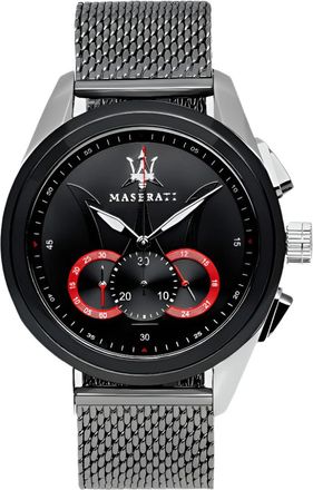 Maserati R8873612005 Traguardo Chronograph Black Dial Mens Watch - Silver Stainless Steel - One Size